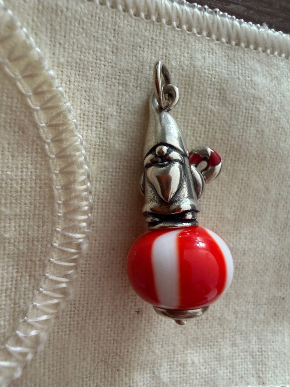RETIRED JAMES AVERY CHRISTMAS GNOME GLASS FINIAL CHARM